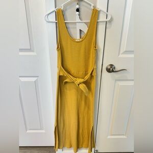 Eyeshadow Mustard Striped Midi Dress